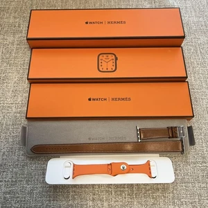 Apple Watch Hermès pomarańczowy pasek stylowy trwały design 38 41mm - Zdjęcie 1 z 12