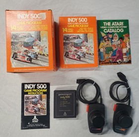 Indy 500 For Atari 2600 Big Box Complete In Box CIB With Driving Controllers