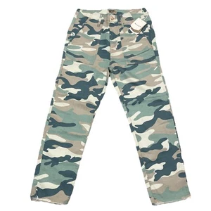 MOTHER Denim The Shaker Chop Crop Blue Green Camo Pants NWT Size 25 $218 - Picture 1 of 13