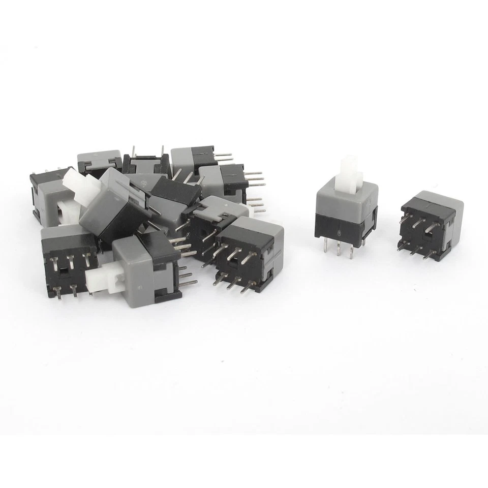 Interruptor Táctil 15pcs de Autobloqueo DIP 6 clavija mini pulsador 8.5x8.5x14mm - Imagen 1 de 1