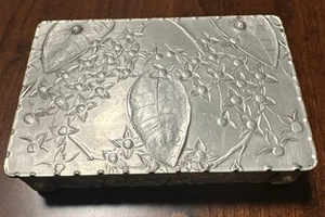 Wendell August Forge Rectangle Aluminum Container Trinket Box Floral 5.25”x3.5” - Picture 1 of 16