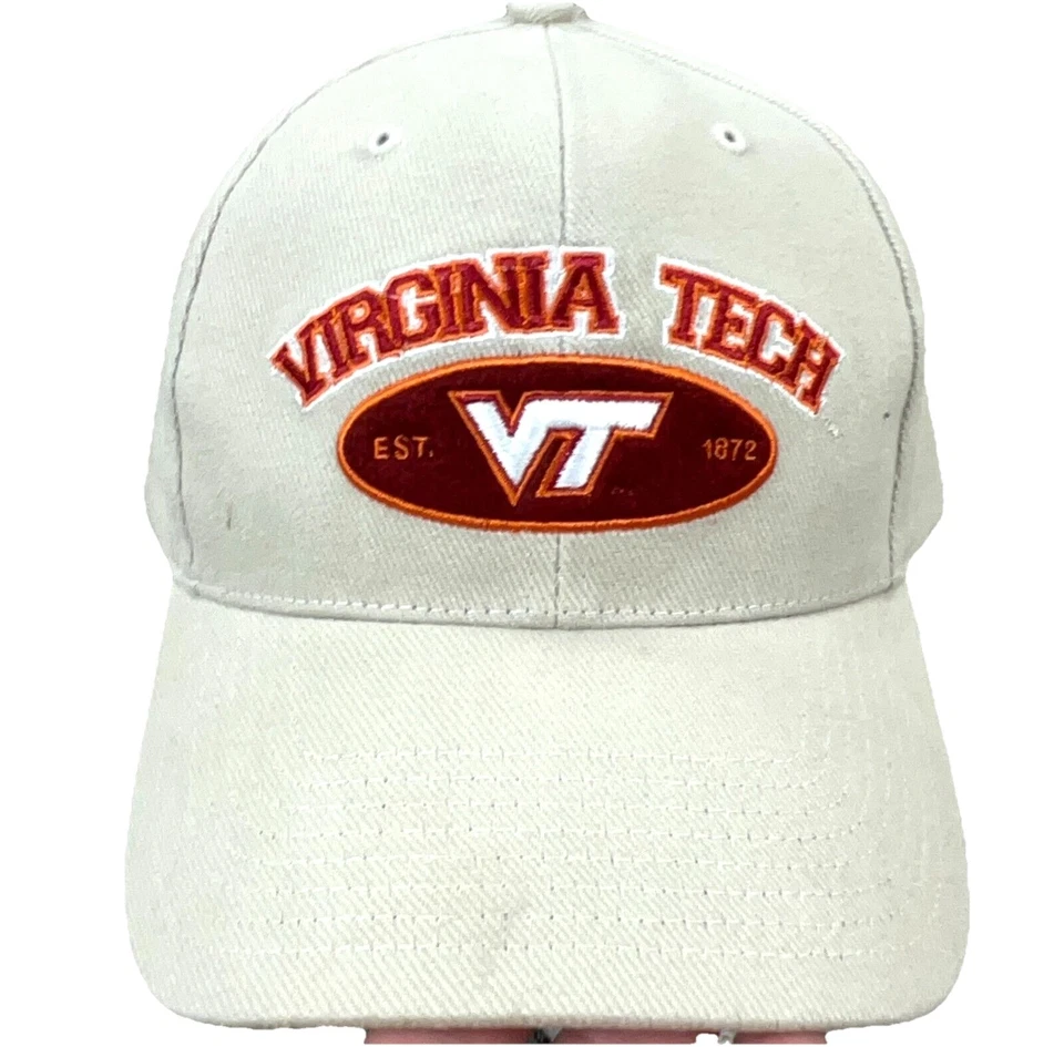 De colección Virginia Tech Hokies Sombrero Gorra Correa Trasera Bronceado Caqui Base Pelota Papá Y2K 00s Foto 1 de 4