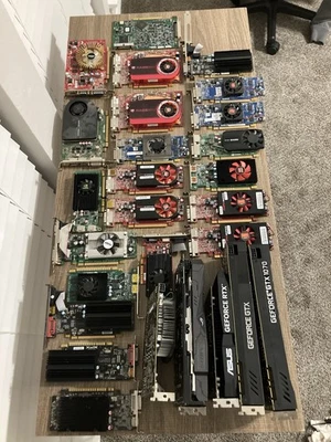 36 GRAPHICS CARDS - HUGE GPU LOT - WORKING - UNTESTED - REPAIR - SEE DESCRIPTION - Photo 1/4