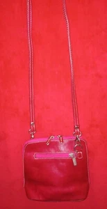 Florence Italian Red Leather Crossbody Purse - Picture 1 of 9