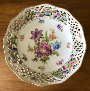 Schumann CHATEAU DRESDEN Netzporzellan GROSSE RUNDE SERVIERSCHALE - Bild 1 von 6