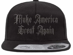 Trump 2024 Hat Gothic Dark MAGA Flex Fit Adjustable 110F Black Snapback Hat - Picture 1 of 2
