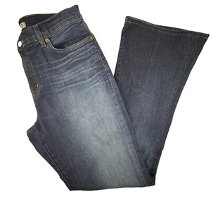 J Brand Womens Martini Jeans 32 Flare Denim Distressed Dark Wash 10" Rise Y2K - Picture 1 of 8