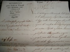 DOCUMENTO ORIGINALE REGNO DELLE DUE SICILIE TRAPANI 1820 CARTA FILIGRANATA