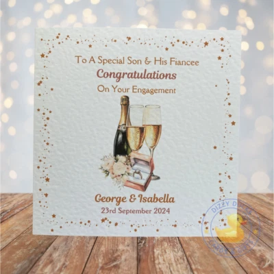 Personalised Engagement Card Son Daughter Niece Nephew  Grandson Fiance Fiancee - Image 1 of 4