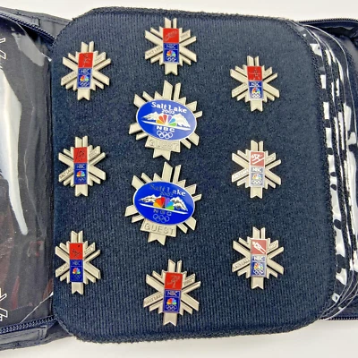 NBC Winter Olympics 10 Pin Set / Book – 2002 Salt Lake VIP Guest Rare - Image 1 of 4