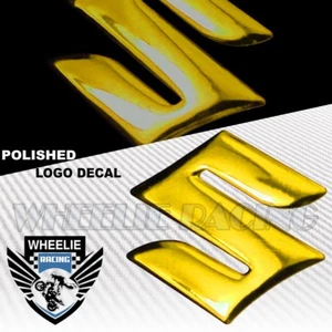 2" MOTO/BIKE 3D POLISH/SHINY ABS EMBLEM DECAL LOGO FENDER STICKER SUZUKI GOLD - Bild 1 von 1