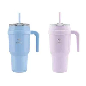2 Pack Reduce Cold1 Mug Set Vacuum Insulated Travel Mugs Blue & Pink 1.18L - Picture 1 of 6