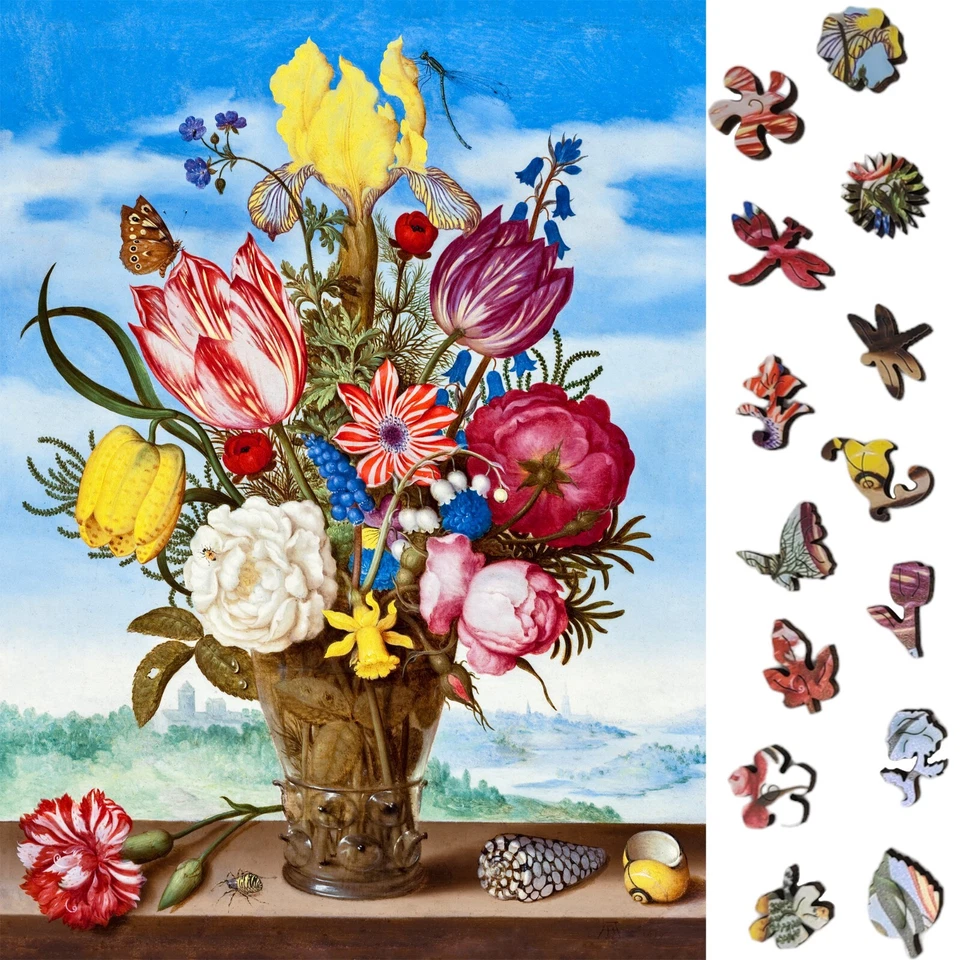 Wooden Jigsaw Puzzle for Adults by FoxSmartBox - 240 Pieces - Bouquet of Flowers - Image 1 of 4