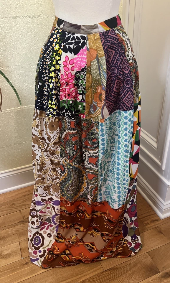 "Falda de retazos perfecta de colección 60-70 Elverhoj de las Indias Occidentales talla pequeña 24 1/2"" cintura" Foto 1 de 4