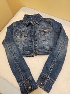 Hydralic Girls Jean Jacket Crop Sz Small Read Measurements! - Picture 1 of 8
