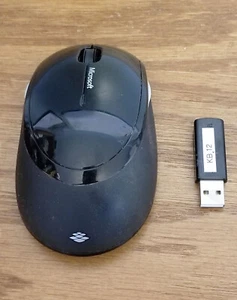 Microsoft Black Wireless Laser Mouse 5000 Model 1387 With Dongle #12 ** READ** - Picture 1 of 7