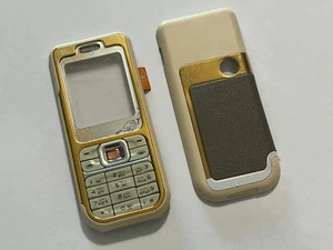 Nokia 7360 Housing Cover Gold On Biege With Buttons - Photo 1 sur 5