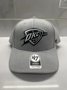 '47 Brand MVP Oklahoma City OKC Thunder Gray Black Mojo Strapback Hat Cap NEW - Picture 1 of 4