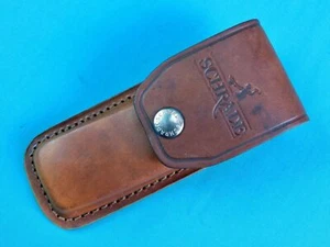 Brown Leather Sheath Scabbard Case for Schrade Folding Knife - - Picture 1 of 5