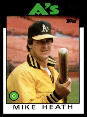 1986 Topps #148 Mike Heath Oakland Athletics Baseball Card - Image 1 of 2