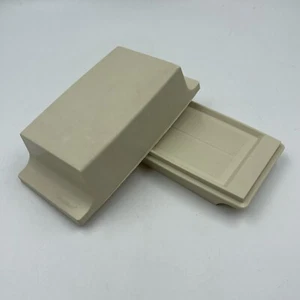 Tupperware Doppelstick Butter Geschirr Käsehalter 1512 Deckel 1511 Mandel Vintage - Bild 1 von 12