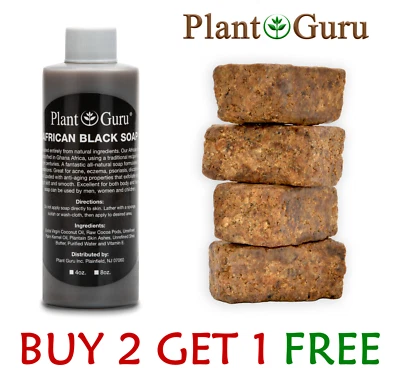African Black Soap Liquid 4 oz. Raw 100% Pure Natural Organic Body Wash Shampoo - Image 1 of 4
