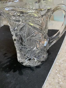 EAPG Pitcher Antique US Glass “Comet in the Stars” Pinwheel Small Pitcher - Picture 1 of 6