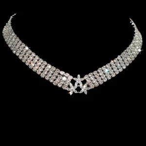 Beautiful Crystal Choker Triple Flowers Necklace, Sparkle Rhinestone, Great Gift - Picture 1 of 2