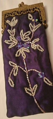 Vintage Flapper  Style Wayne Kleski Collection  Flower Beaded Purse /Case - Image 1 of 4