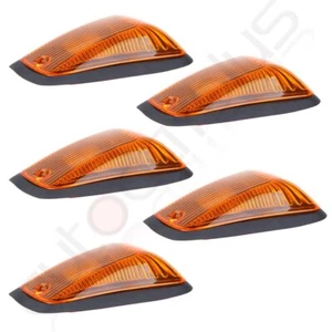 5X Cab Roof Top Marker Clearance Light Amber Lens+ 5 Base For Chevy GMC 264159AM - Picture 1 of 10