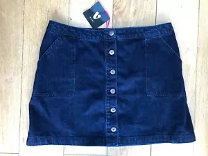 NEU SEHR Gr. 14 dunkelblau kurzer Button-Down Mini Denim Jeansrock L16 W32 A-Linie - Bild 1 von 6