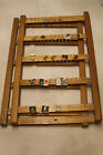 Mixed Collection Of Olympic Pins (19) And 2 Oak Wooden Display Racks