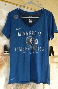 NWT NBA WOMEN'S MINNESOTA TIMBERWOLVES SZ SMALL NIKE DRI-FIT COTTON T-SHIRT - Picture 1 of 6