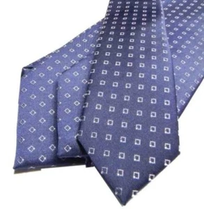 Corbata Hombre Azul Ceremonia Dibujo Clásico Gris Elegancia Seda Made IN Italy - Imagen 1 de 6