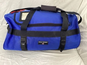 Vintage 90s Polo Sport Ralph Lauren Duffle,Gym,Travel Bag Straps Blue Flag Logo - Picture 1 of 7