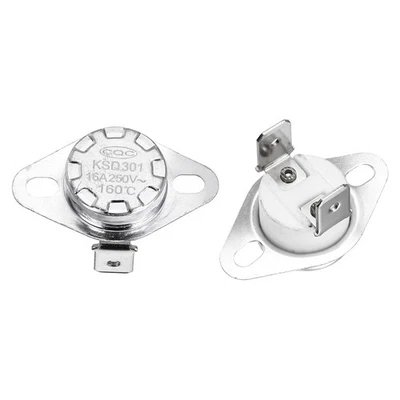 KSD301 Thermostat 160℃/320°F 16A  N.C Temperature Switch 2 Pcs - Image 1 of 4