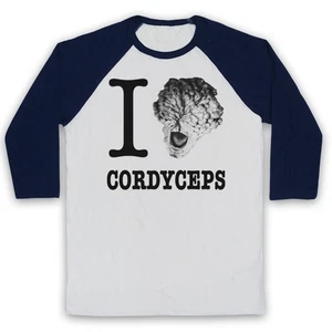 I Love Cordyceps Baseball Tee Zombie Fungus Horror 3/4 Sleeve T-Shirt All Cols - Picture 1 of 8