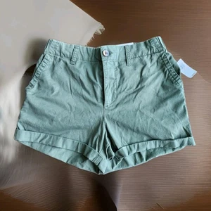 Old Navy NWT Shorts Womens Large OG Chino High-Rise Elastic Waist Green Sz Small - Picture 1 of 12