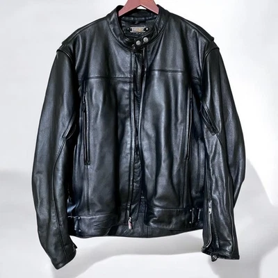 Chaqueta de cuero para motocicleta Power Trip Café Racer talla XL forro ventilado y extraíble Foto 1 de 4