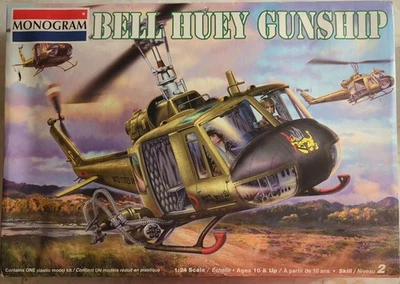 2001 Monogram 1:24 Bell Huey Gunship #85-4675 -Open Box SEALED Bags - Image 1 of 4
