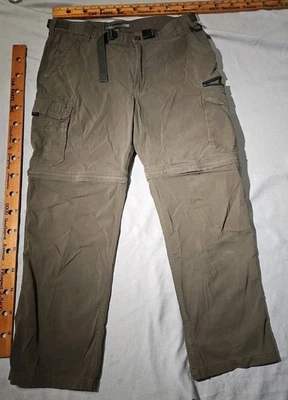 Pantalones BC Clothing para Hombres 32 XL Verde Carga Exterior Senderismo Convertible con Cinturón Foto 1 de 4