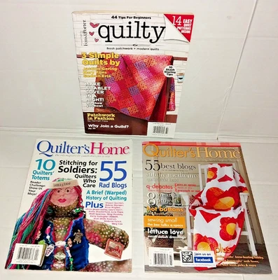 Lot 3 Quilters magazines 2 Home 2010-2011 + Quilty #3 2013 quilt projects - Image 1 of 2