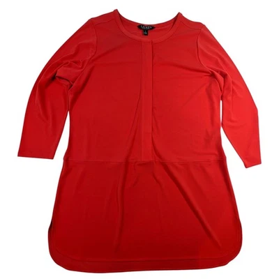 Top túnica Lauren Ralph Lauren - 1X estampado coral manga 3/4 boho Foto 1 de 4