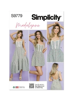 SIMPLICITY 9779 MISSES DRESSES Sewing Pattern Sizes 8-16 & 18-26 Skill: EASY - Image 1 of 4