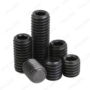 Black 304 Stainless Steel Hexagon Socket Set Screws With Flat Point M3 M4 M5 M6 - Picture 1 of 5