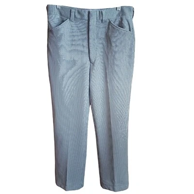 Pantalones elásticos 34x30 vintage años 70 pata de gallo verde Sears Kings Road Foto 1 de 4