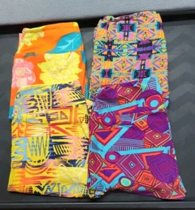 LuLaRoe 4 Pair Multicolored One Size Leggings -Excellent Condition Fit Sz 2-10 - Picture 1 of 2