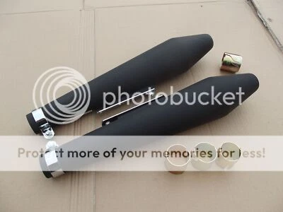 SILENCIADORES UNIVERSALES TIPO MEGÁFONO NEGRO MATE NEGRO MATE BSA A50 A65 CAFE RACER TWINS 6 Foto 1 de 2