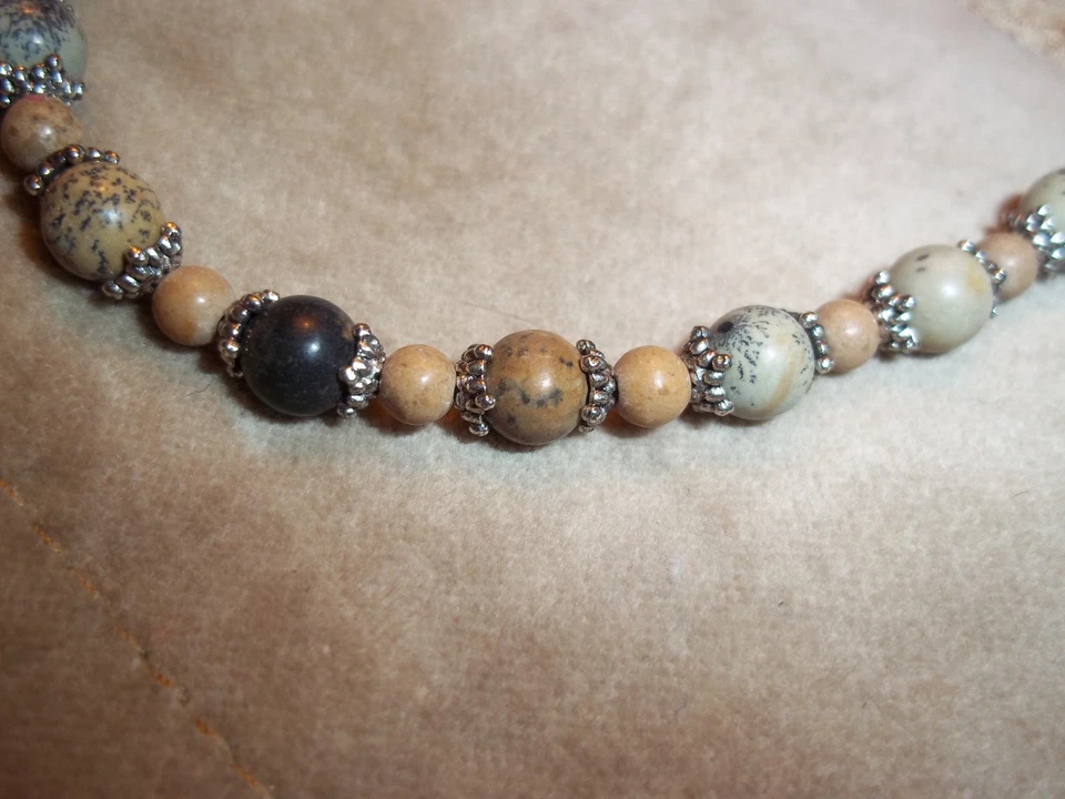 Pulsera de jaspe CHOHUA de piedras preciosas naturales de 10 pulgadas hecha a mano Z-11 Foto 1 de 1