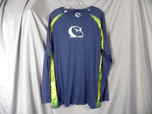 Wave Life Dive Gear Mens Sz 2XL Rash Guard, Long Sleeve, UV UPF 50+, Blue Shark - Picture 1 of 7